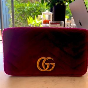 Gucci marmont wallet on chain fuschia NWT